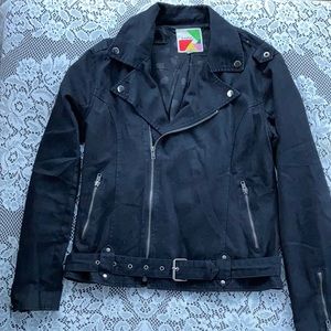 ModCloth Black Utility Moto Jacket with Belt
